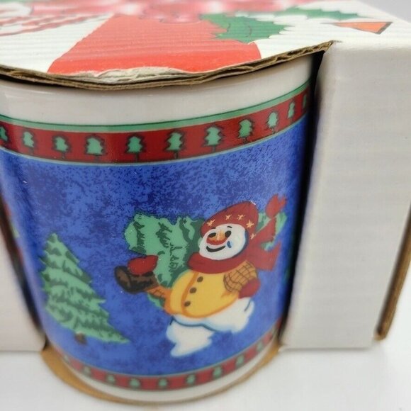 Vintage Majesticware Holiday Coffee Mug Snowman Christmas Frosty 12 oz Set 4 - Picture 3 of 6